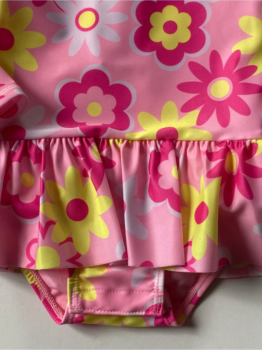 Baby Girl’s Rashguard Swimsuit Size 12 months Pink Floral One Piece Sol Borne